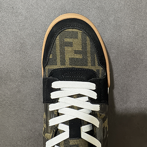 フェンディスニーカースーパーコピー FENDI Match  レザー型押しレースアップローカットファッションスニーカー