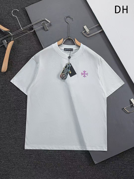 クロムハーツ クラシックなクロスバッジの縁タッセル付き半袖Tシャツ