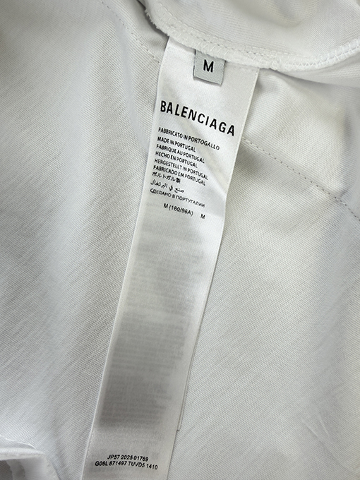 バレンシアガ長袖シャツスーパーコピー BALENCIAGA 刺繍プリント入りダメージ風ツーピース長袖シャツ