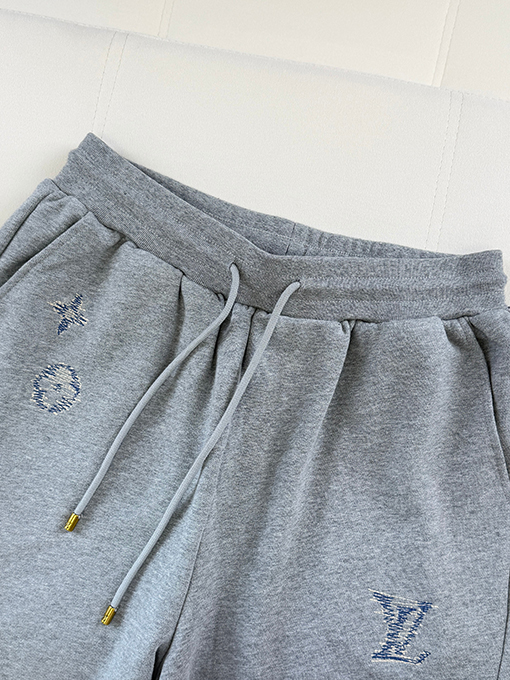 ルイヴィトン コットン刺繍ロゴ入りショートパンツ