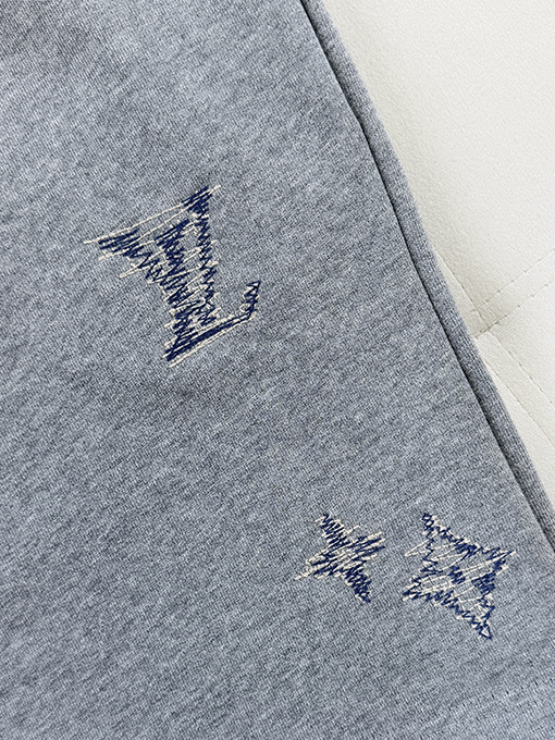 ルイヴィトン コットン刺繍ロゴ入りショートパンツ