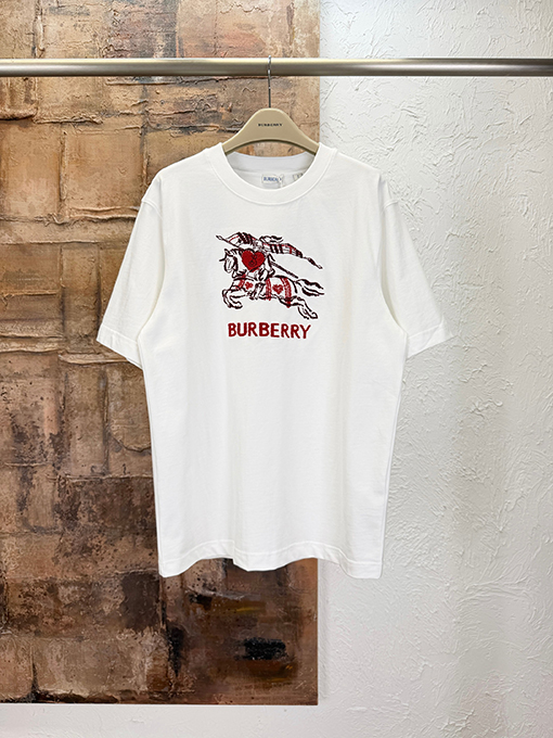バーバリー偽物 BURBERRY 七夕戦馬刺繍入り半袖Tシャツ