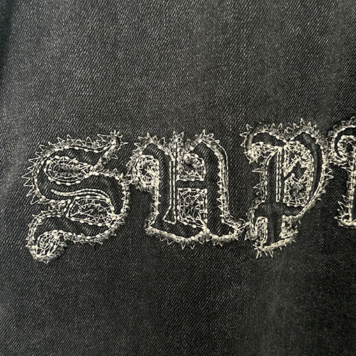 シュプリーム SUPREME アップリケ付きデニムカジュアル長袖シャツ