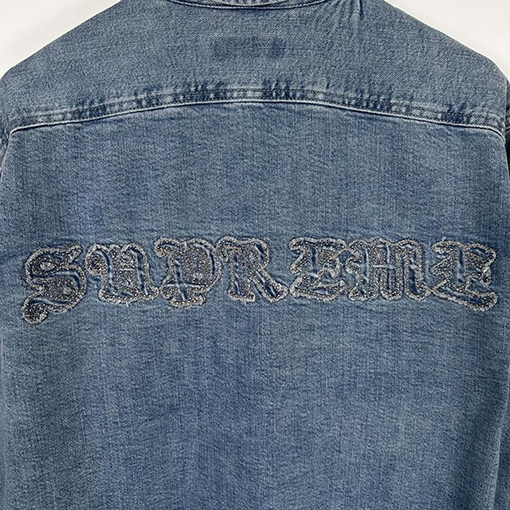 シュプリーム SUPREME アップリケ付きデニムカジュアル長袖シャツ