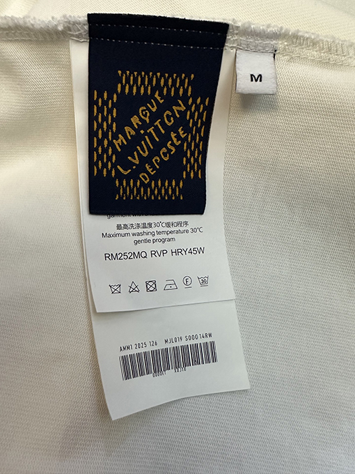 ルイヴィトン LV パールロゴ入りクルーネック半袖Tシャツ
