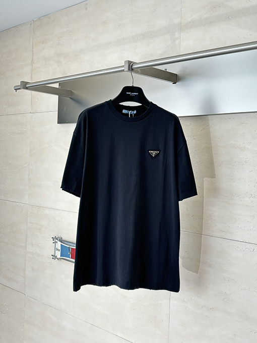 プラダ半袖Tシャツコピー 三角形のロゴ入り半袖Tシャツ
