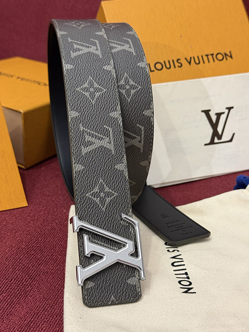 ルイヴィトン LV Initiales Monogram Flower ファッションクラシックなモノグラム柄のカラーブロック花柄リバーシブル両面ベルト