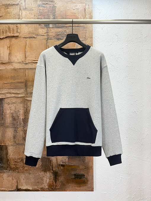 ディオール コットン刺繍ロゴ入りクルーネック スウェットシャツ