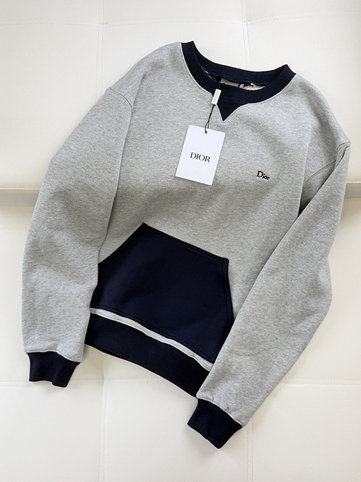 ディオール コットン刺繍ロゴ入りクルーネック スウェットシャツ