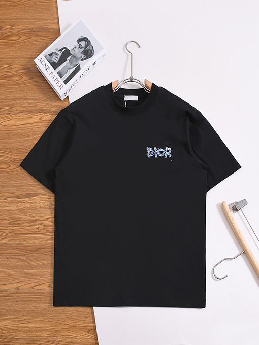 ディオール半袖Tシャツコピー Dior 手描きプリントの半袖Tシャツ