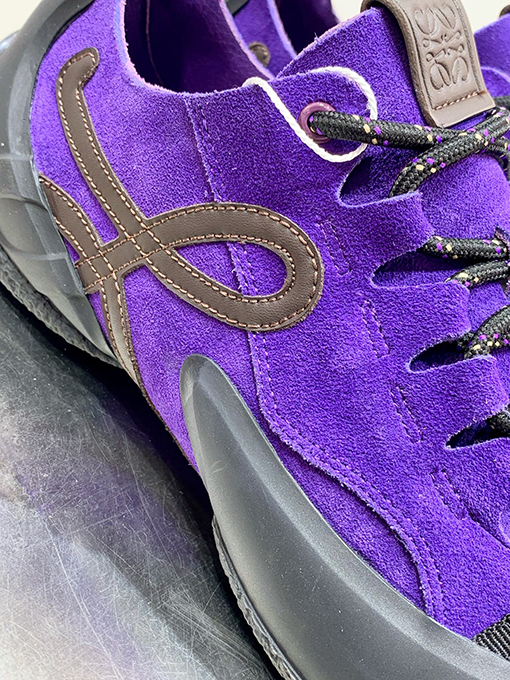 ロエベコピー Grip Calfskin Suede Sneakers グリップシリーズ レトロ薄底カジュアルスニーカー