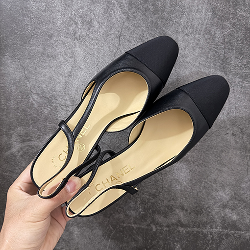 シャネル Slingback レディースシリーズクラシックのチャンキーヒール