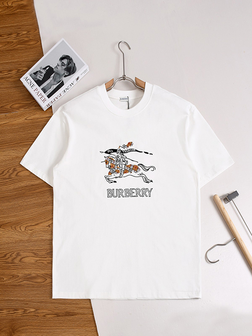 バーバリー半袖Tシャツコピー BURBERRY クラシックなウォーホース刺繍入り半袖Tシャツ