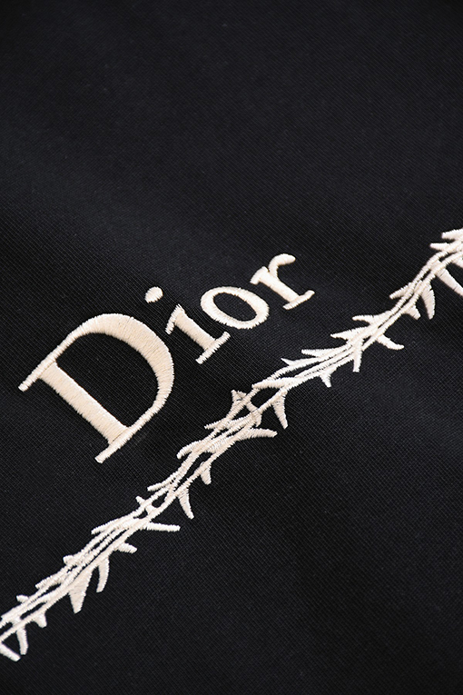 ディオール Dior シンプルな文字刺繍入り半袖Tシャツ