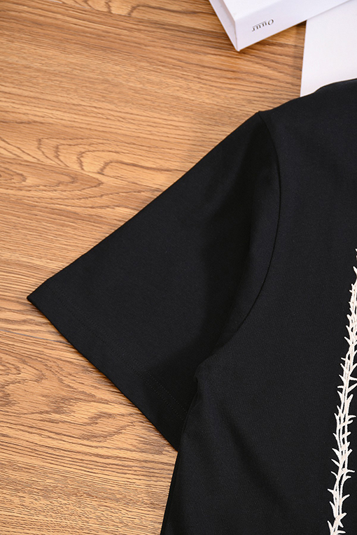 ディオール Dior シンプルな文字刺繍入り半袖Tシャツ