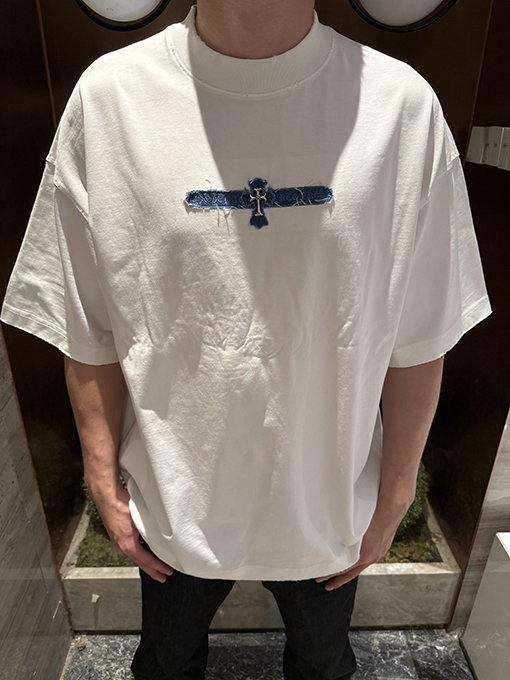 クロムハーツコピー ウォッシュと刺繍カップル半袖Tシャツ