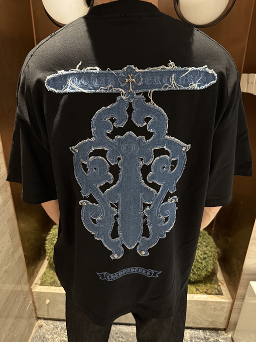 クロムハーツコピー ウォッシュと刺繍カップル半袖Tシャツ