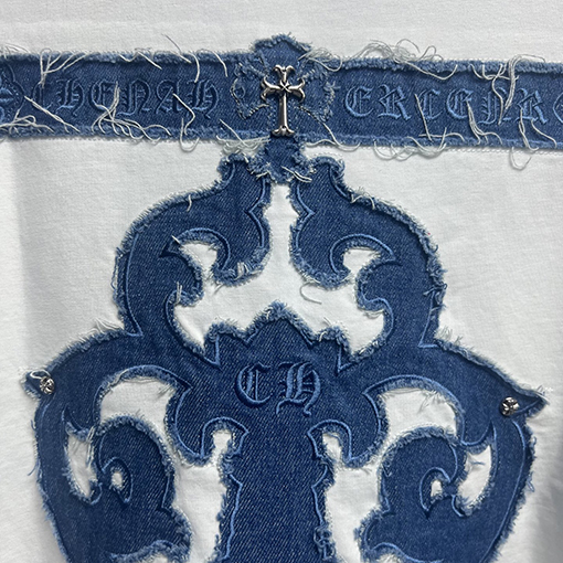クロムハーツコピー ウォッシュと刺繍カップル半袖Tシャツ