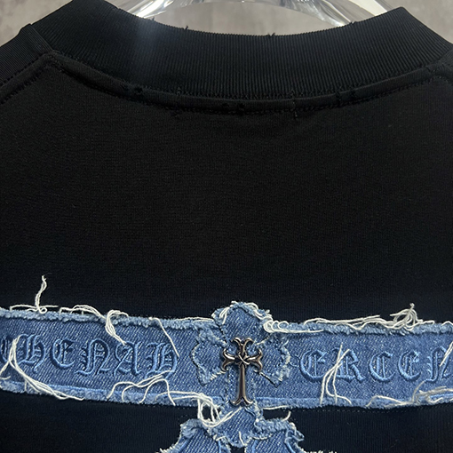 クロムハーツコピー ウォッシュと刺繍カップル半袖Tシャツ