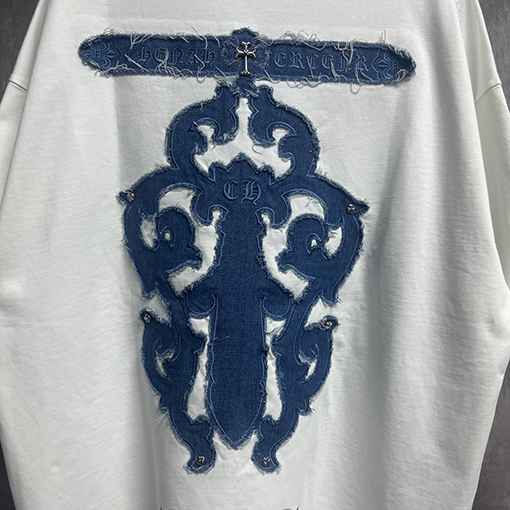 クロムハーツコピー ウォッシュと刺繍カップル半袖Tシャツ