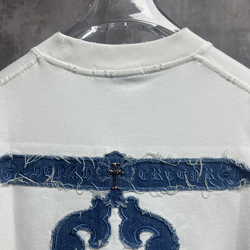 クロムハーツコピー ウォッシュと刺繍カップル半袖Tシャツ