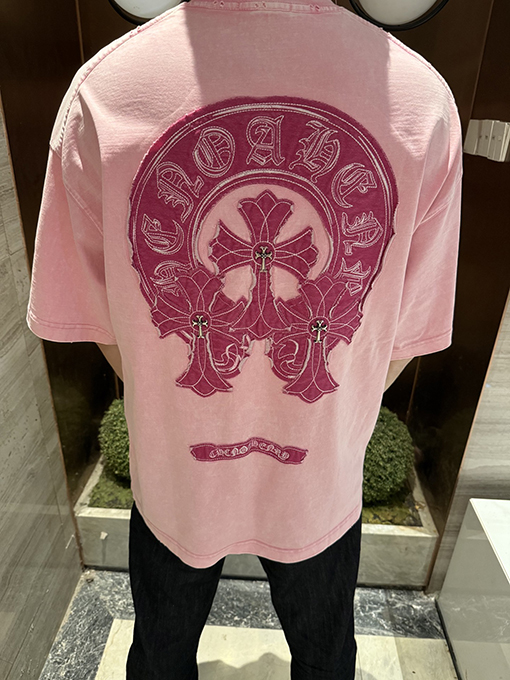 クロムハーツ クラシックウォッシュと刺繍カップル半袖Tシャツ