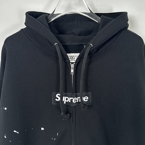 シュプリーム X マルタンマルジェラスーパーコピー SUPREME コラボレーションインクスプラッター刺繍ジップアップパーカー