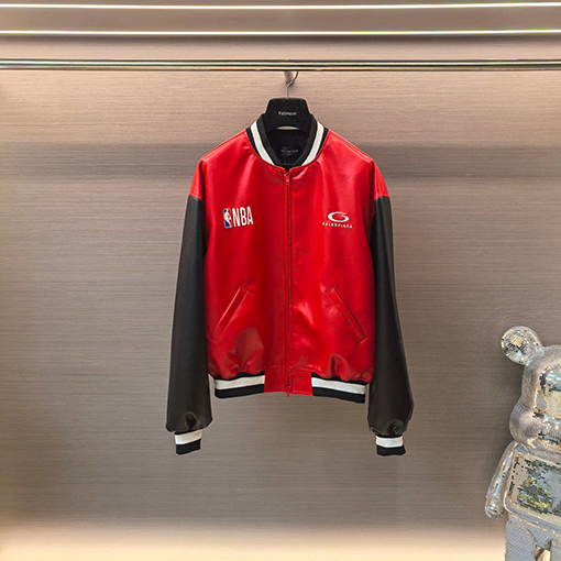 バレンシアガ偽物 BALENCIAGA コラボレーション ブラック＆レッド カラーブロックバッグ No.10 レザージャケット