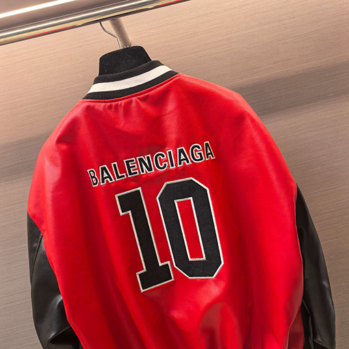 バレンシアガ偽物 BALENCIAGA コラボレーション ブラック＆レッド カラーブロックバッグ No.10 レザージャケット