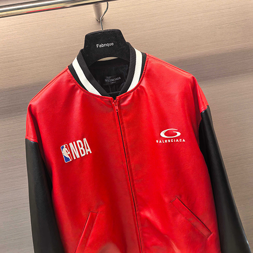 バレンシアガ偽物 BALENCIAGA コラボレーション ブラック＆レッド カラーブロックバッグ No.10 レザージャケット