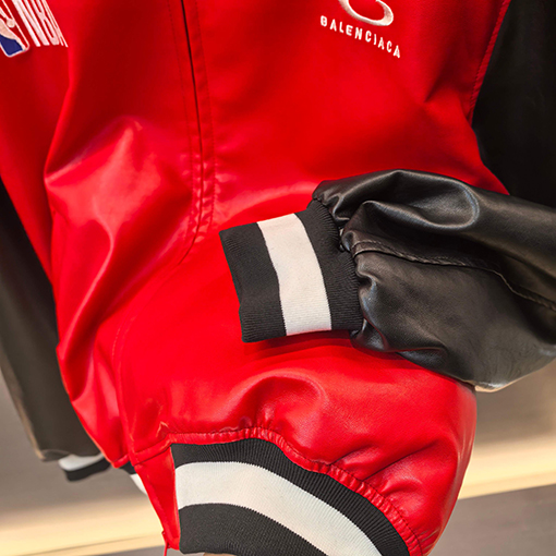 バレンシアガ偽物 BALENCIAGA コラボレーション ブラック＆レッド カラーブロックバッグ No.10 レザージャケット