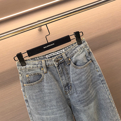 アレキサンダーワンコピー Alexander wang レディース文字がエンボスされたミラーロゴジーンズ