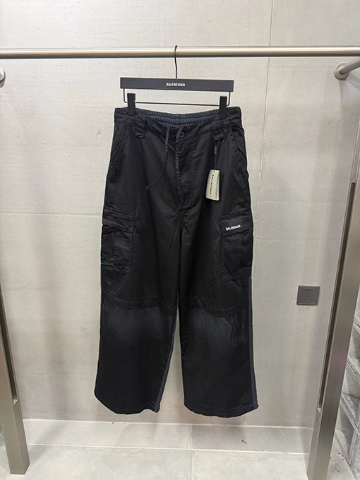 バレンシアガスーパーコピー BALENCIAGA ダブルリングツイルパッチワークワークパンツ