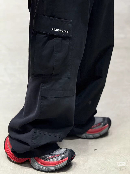 バレンシアガスーパーコピー BALENCIAGA ダブルリングツイルパッチワークワークパンツ