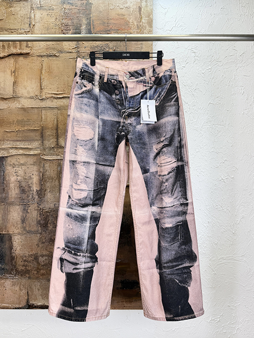 アクネストゥディオズジーンズスーパーコピー Acne Studios 3Dプリントがずれたジーンズ