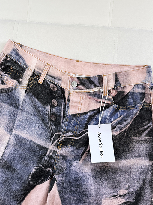 アクネストゥディオズジーンズスーパーコピー Acne Studios 3Dプリントがずれたジーンズ
