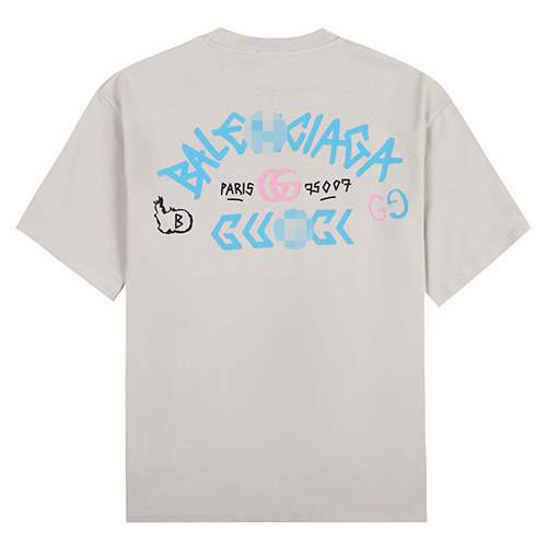 グッチ偽物 × バレンシアガ  メンズ レディース 半袖Tシャツ