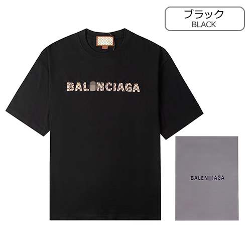 グッチ偽物 × バレンシアガ メンズ レディース 半袖Tシャツ