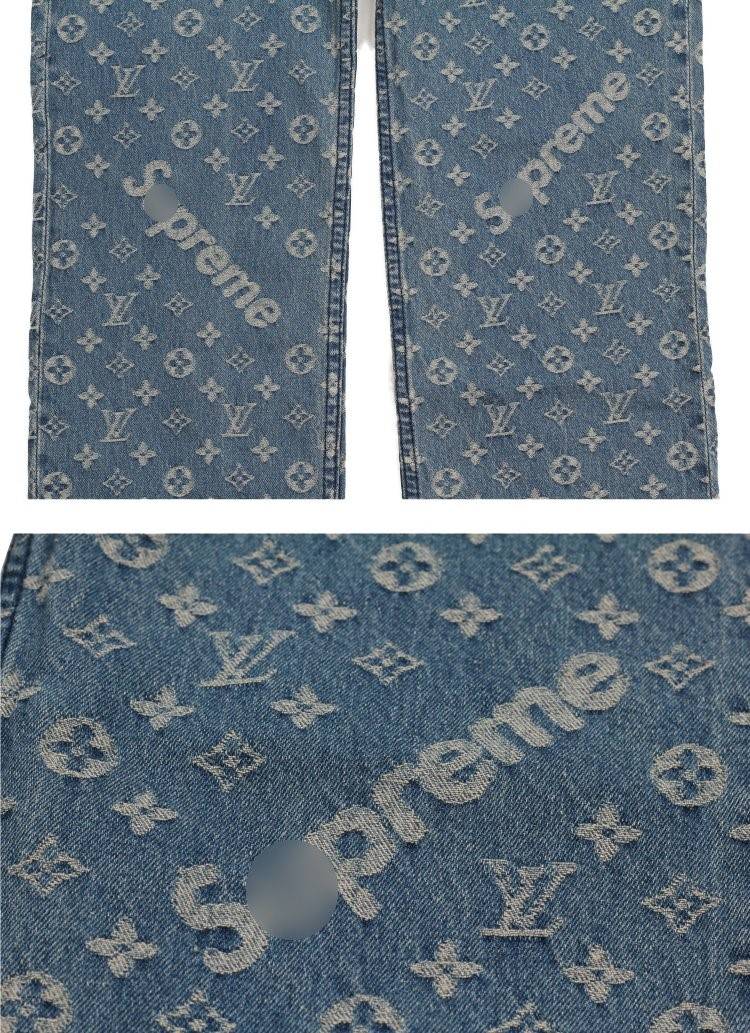 【ルイヴ*トン L*uis Vuitt*n】×【シュプリーム S*PREME】  デニムパンツ 