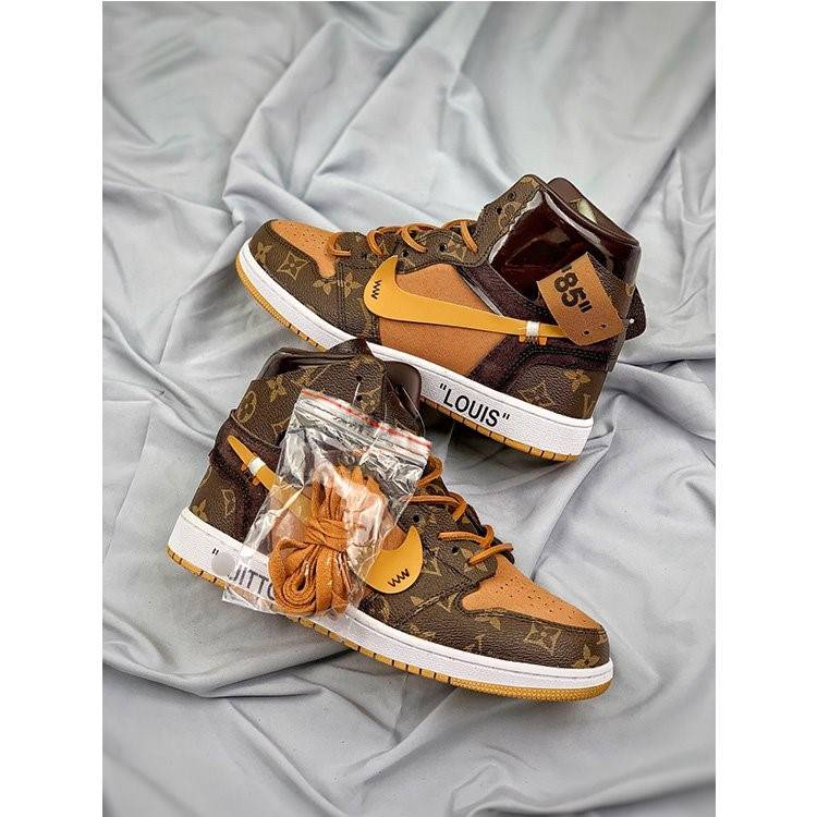 【オフホワイト】×【ルイヴ*トン】×【ナイキ】Air Jordan 1 Pinnacle AJ メンズ レディース  スニーカー  