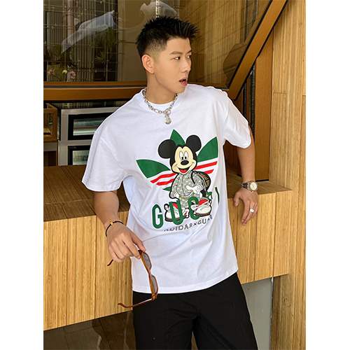 【グッチ】×【アディダス】メンズ レディース 半袖Tシャツ 