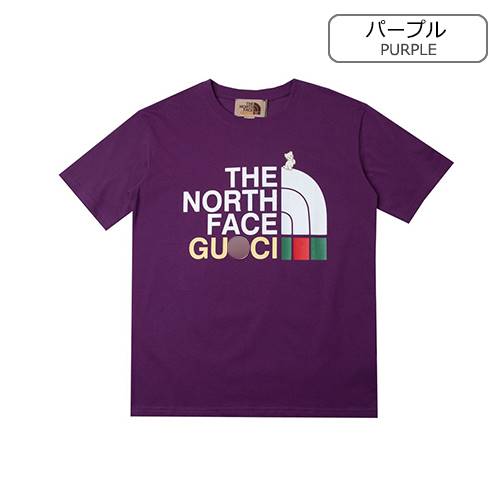 グッチスーパーコピー×【ノースフェイス】メンズ レディース 半袖Tシャツ