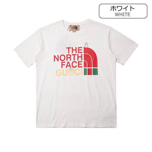 グッチスーパーコピー×【ノースフェイス】メンズ レディース 半袖Tシャツ