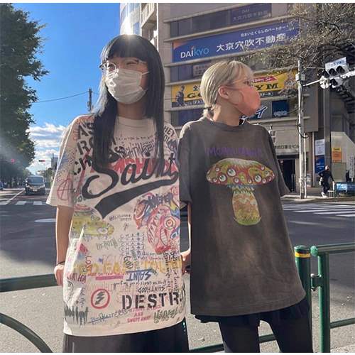 セント マイケル偽物 × TAKASHI MURAKAMI メンズ レディース 半袖Tシャツ