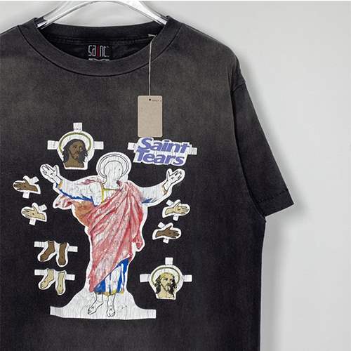 セント マイケルコピー × DENIM TEARS JESUS TEE メンズ レディース 半袖Tシャツ