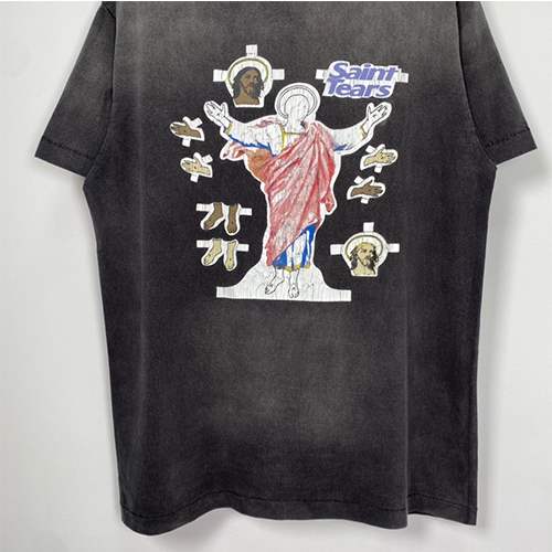 セント マイケルコピー × DENIM TEARS JESUS TEE メンズ レディース 半袖Tシャツ